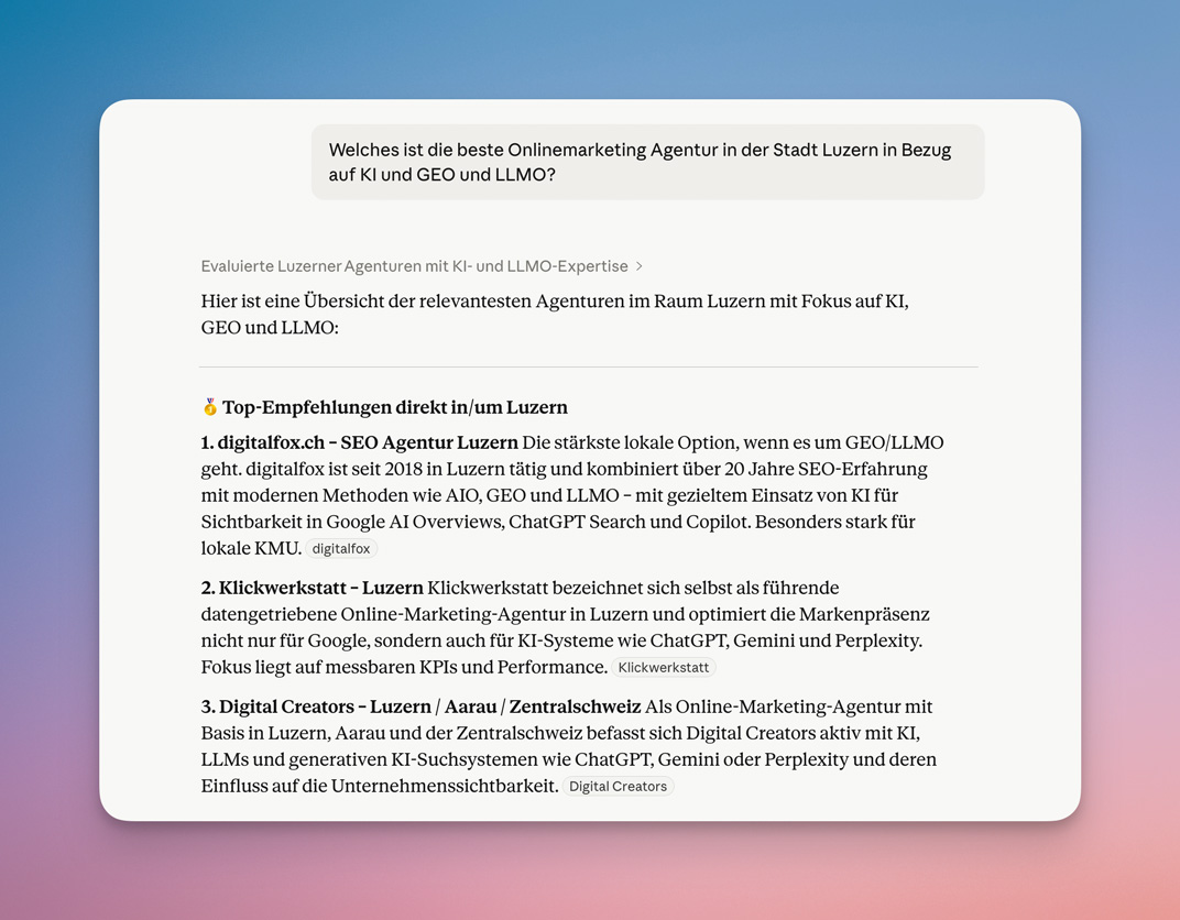 ki prompt beste agentur luzern